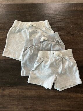 Carter's Light Gray Baby Shorts - 3 Pack